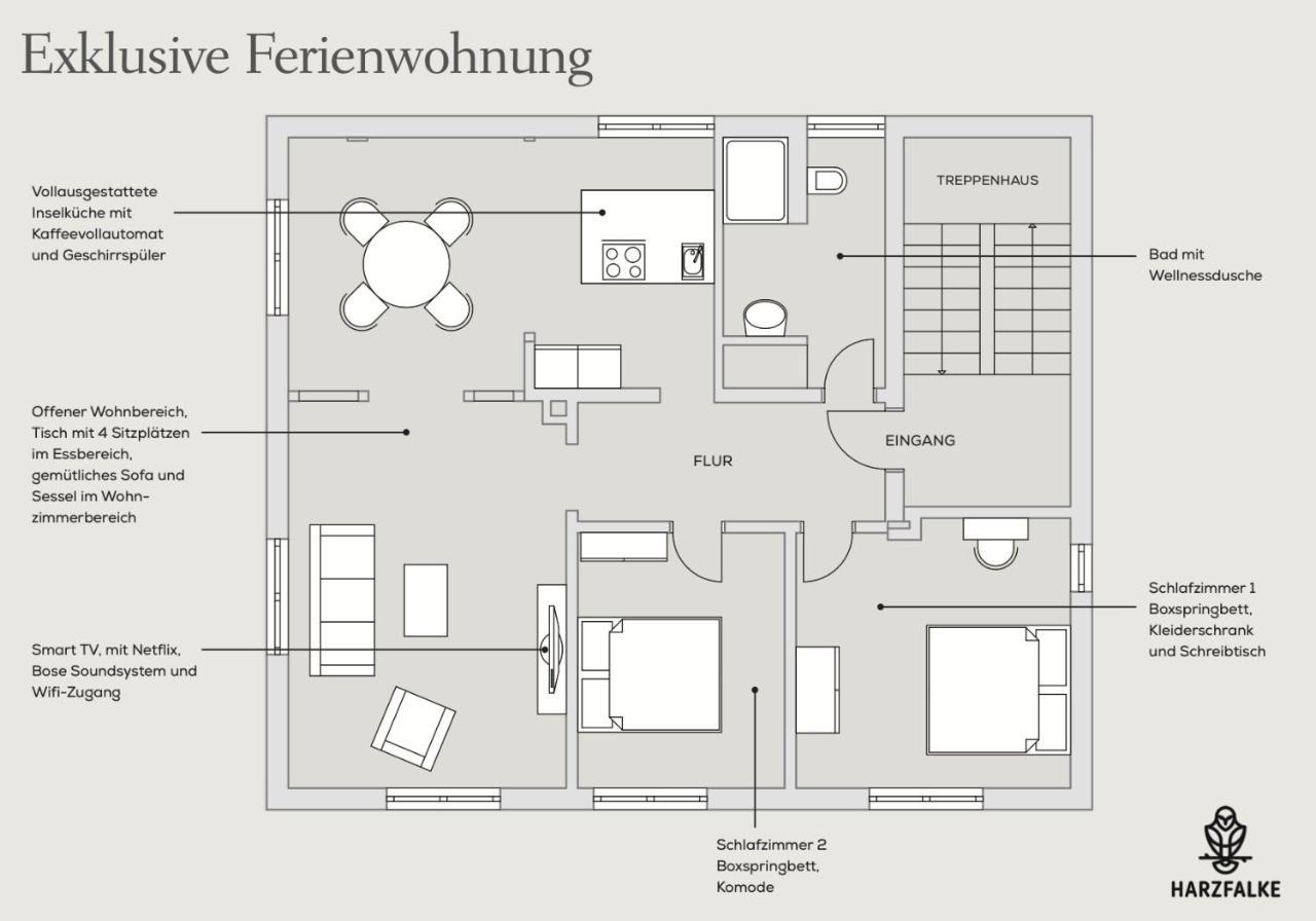 Harzfalke Apartment - Ankommen Und Wohlfuehlen. Wieda Eksteriør bilde